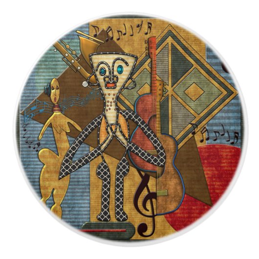 Funky Hot Jazz Keramische Knop (Voorkant)