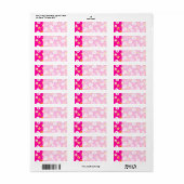 Funky Hot Pink Oranje Stars Swirls Fun Pattern Etiket (Full Sheet)