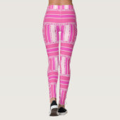 Funky Hot Pink Stripe PatroonLeggings ★ Psydefx® Leggings (Achterkant)