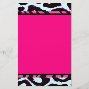 Funky Hot Pink Zebra Cheetah Set Briefpapier