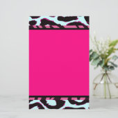 Funky Hot Pink Zebra Cheetah Set Briefpapier (Staand voorkant)