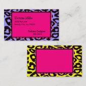 Funky Hot Pink Zebra Cheetah Set Visitekaartje (Voorkant / Achterkant)