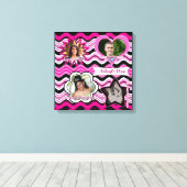 Funky Hot Pink, zwart, White Photo Wall Hanging Canvas Afdruk (Insitu (Houten vloer))
