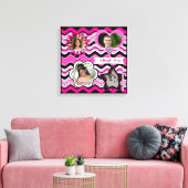 Funky Hot Pink, zwart, White Photo Wall Hanging Canvas Afdruk (Insitu (Woonkamer))