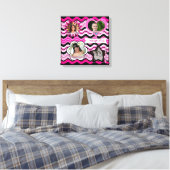 Funky Hot Pink, zwart, White Photo Wall Hanging Canvas Afdruk (Insitu (Slaapkamer))
