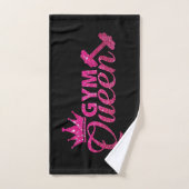 Funky hot roze faux glitter gymingkoninginnentekst handdoek (Handdoek)