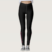 Funky hot roze faux glitter gymingkoninginnentekst leggings (Voorkant)