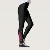 Funky hot roze faux glitter gymingkoninginnentekst leggings (Rechts)