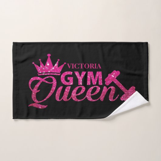 Funky hot roze gepersonaliseerde faux glitter Gym Handdoek (Handdoek)