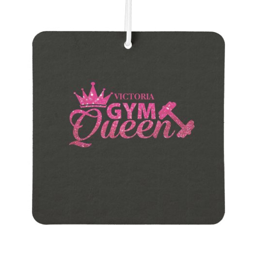 Funky hot roze gepersonaliseerde faux glitter Gym  Luchtverfrisser (Voorkant)