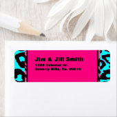 Funky Hot Roze Zebra Cheetah Custom Kleur Etiket (Insitu)