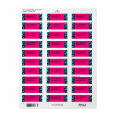 Funky Hot Roze Zebra Cheetah Custom Kleur Etiket (Full Sheet)