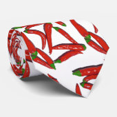 Funky Hot Spicy Red Chili Peppers Pattern Stropdas (Opgerold)