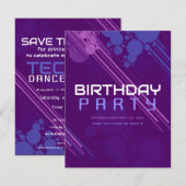 Funky House Party Uitnodiging voor verjaardag (Voorkant / Achterkant)