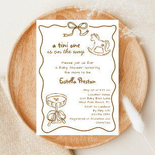Funky Houten Paard Espresso Martini Baby Shower Kaart
