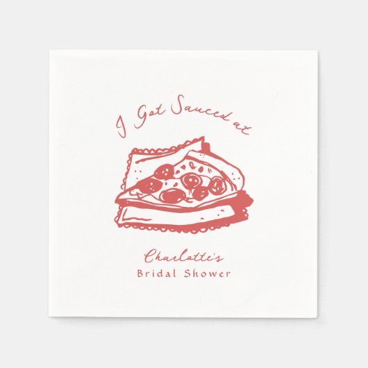 Funky I Got Sauced Pizza Bruiloftsfeest Servet (Voorkant)