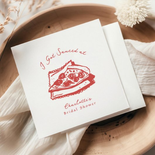 Funky I Got Sauced Pizza Bruiloftsfeest Servet
