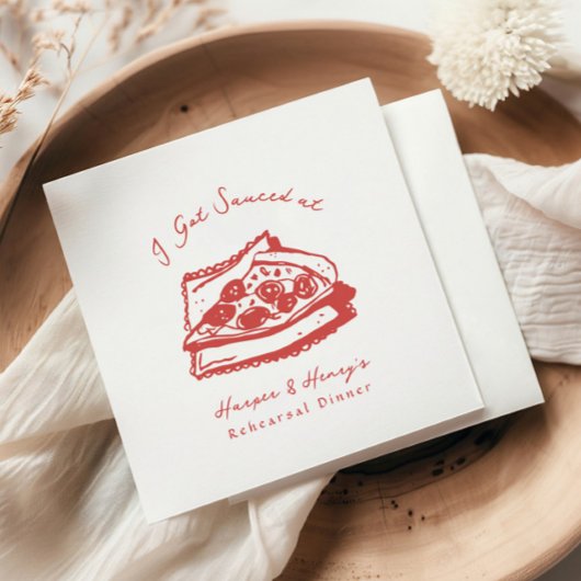 Funky Ik heb Sauced Pizza repetitie diner Servet