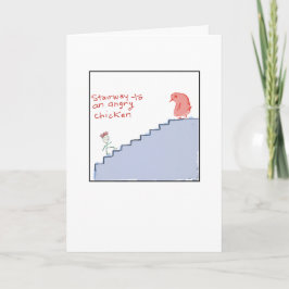 Funky Illustrated Angry Chicken  Kaart