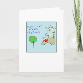 Funky Illustrated Green Balloons Kaart