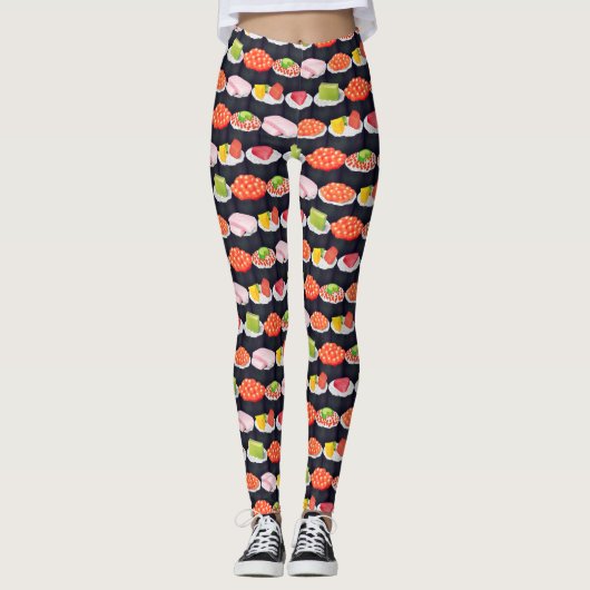 Funky Illustrated Sushi Leggings (Voorkant)