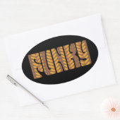 Funky (in bruin) ovale sticker (Envelop)