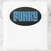 Funky (in het blauw) ovale sticker (Tas)