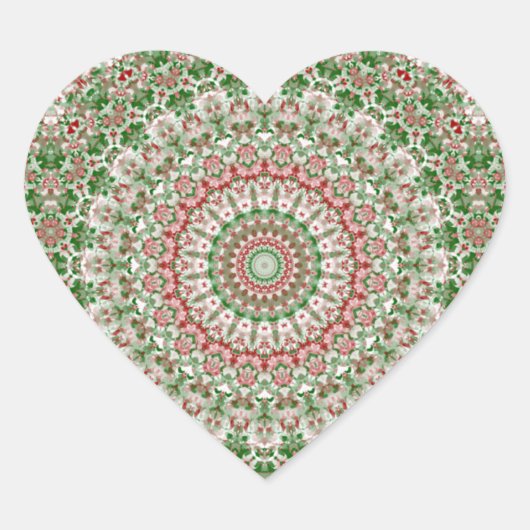 Funky ingewikkelde eclectische Boho Hippie Xmas Ma Hart Sticker (Voorkant)
