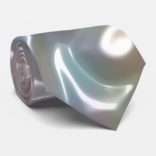 Funky Iridescent Abstract Peary White Luster Stropdas (Opgerold)