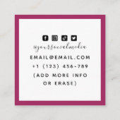 Funky Japans schilderwerk kunstenaar Tattoo Vierkante Visitekaartje (Achterkant)