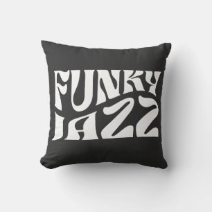 Funky Jazz Muziek Vet Typografie Kussen
