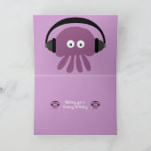 Funky Jellyfish DJ Verjaardag Wenskaart Kaart (Binnen)