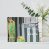 Funky Jouw tekst Green Cactus Flat Kaart (Staand voorkant)