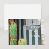 Funky Jouw tekst Green Cactus Flat Kaart (Voorkant / Achterkant)
