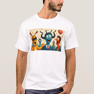 Funky Kaiju: Osaka-monsterkunst - Verspreid geluks T-shirt