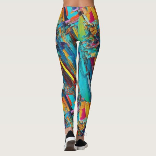 Funky Kaleidoscoop kleurrijke leggings (Achterkant)