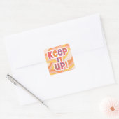 Funky Keep it Up Leraar Student Beloning Vierkante Sticker (Envelop)