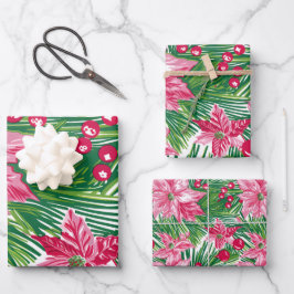 Funky Kerstblad Patroon Inpakpapier Vel