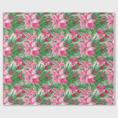 Funky Kerstbladpatroon Cadeaupapier (Vlak)