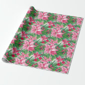 Funky Kerstbladpatroon Cadeaupapier (Uitgerold)