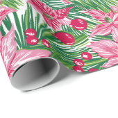 Funky Kerstbladpatroon Cadeaupapier (Rol Hoek)