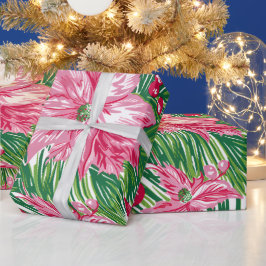 Funky Kerstbladpatroon Cadeaupapier