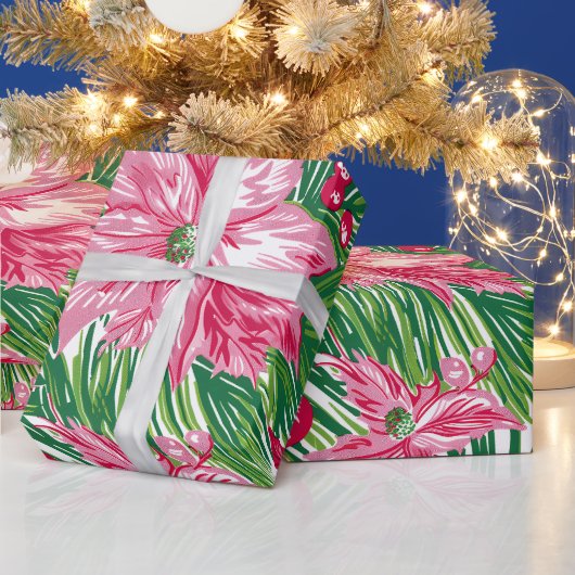 Funky Kerstbladpatroon Cadeaupapier (Feestdagen)