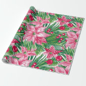 Funky Kerstbladpatroon Cadeaupapier (Uitgerold)
