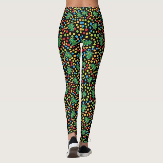Funky kerstbomen en Polka Dots Leggings (Achterkant)