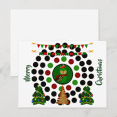 Funky kerstboompalts Owl Polka Dots Feestdagenkaart (Voorkant / Achterkant)