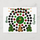 Funky kerstboompalts Owl Polka Dots Feestdagenkaart (Voorkant)