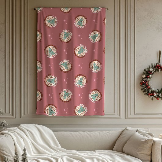 Funky Kerstdeken 70s Pastel Kerstvreugde Fleece Deken