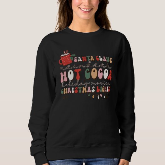 Funky Kerstmis Kerstman Rendier Warme Chocolade Trui (Voorkant)
