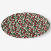 Funky Kerstpatroon 2 Papieren Bordje (Gekanteld)